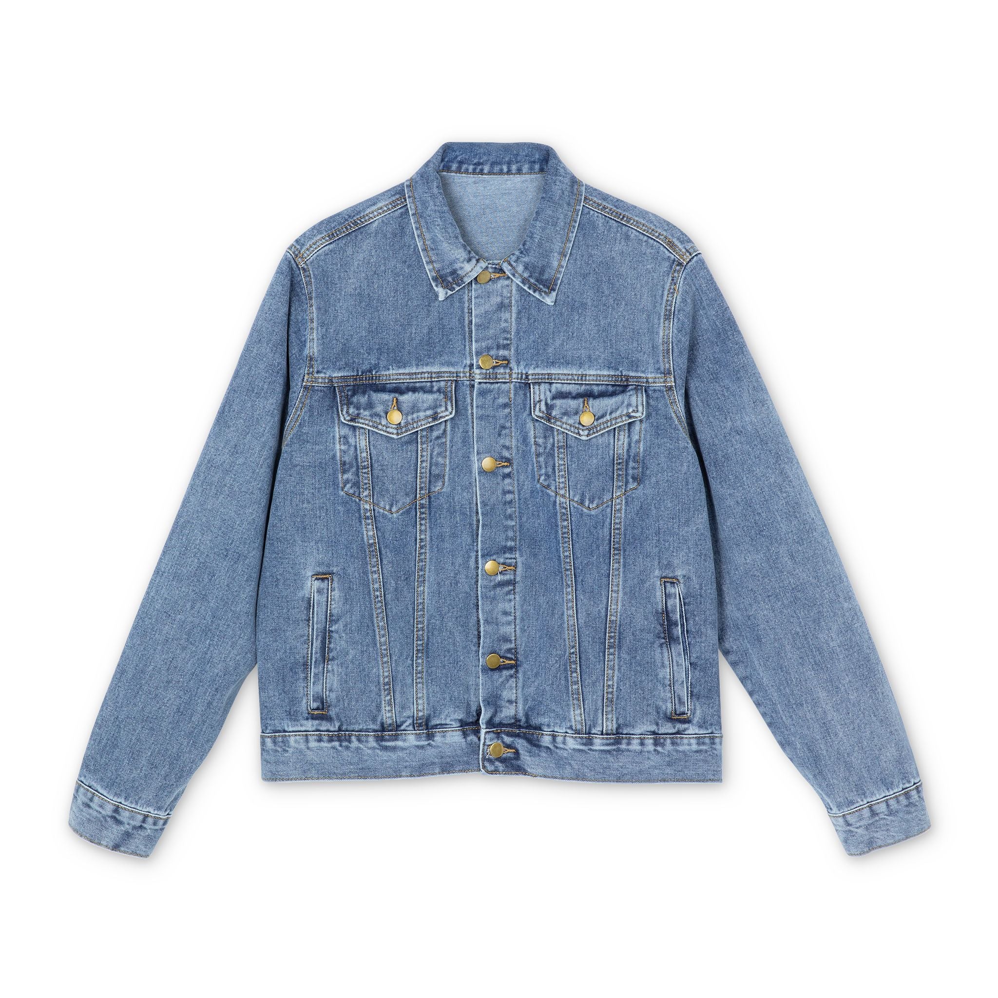 Denim Jacket "Existence Code" Washed Blue