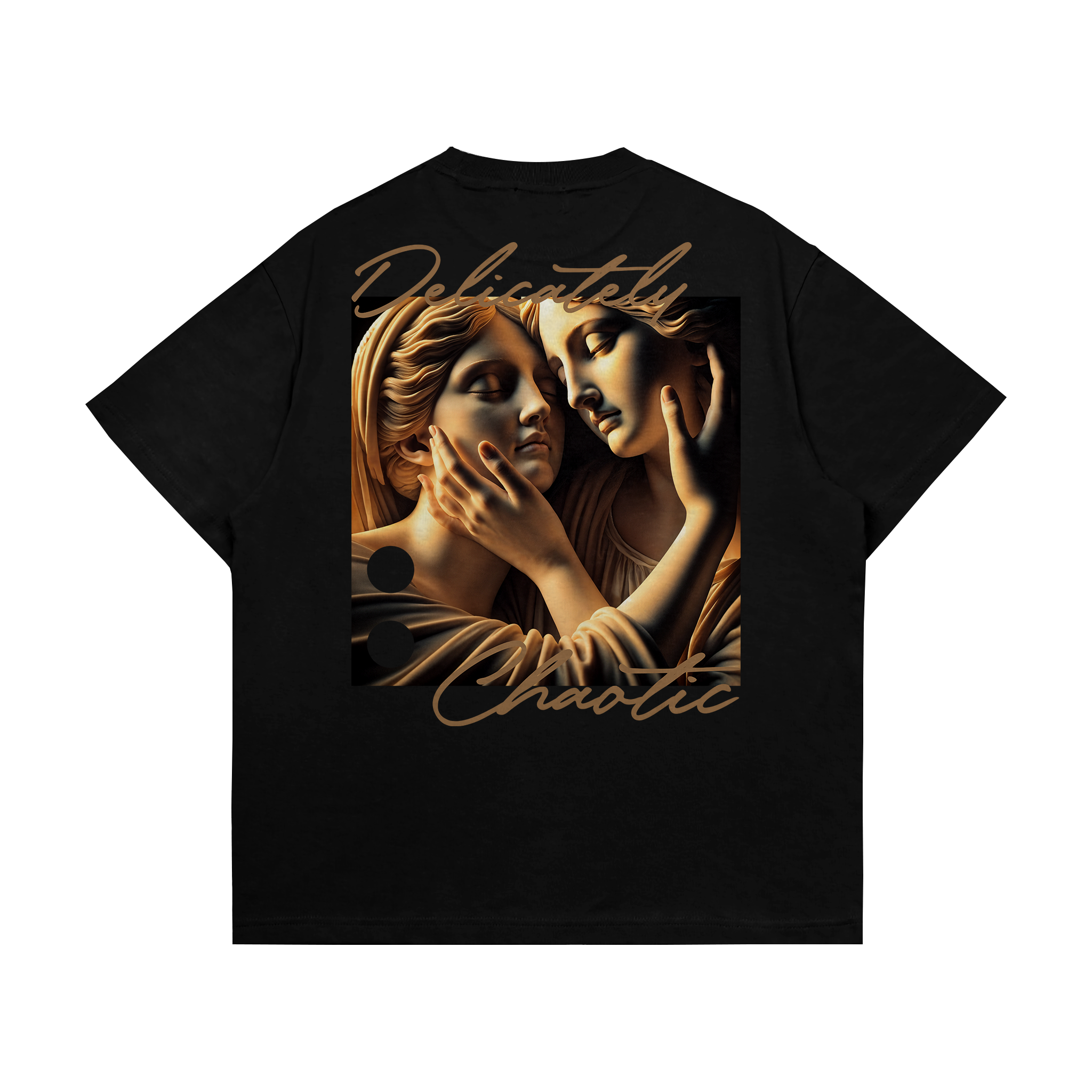 Boxy Oversized T-Shirt "Delicately Chaotic" Black