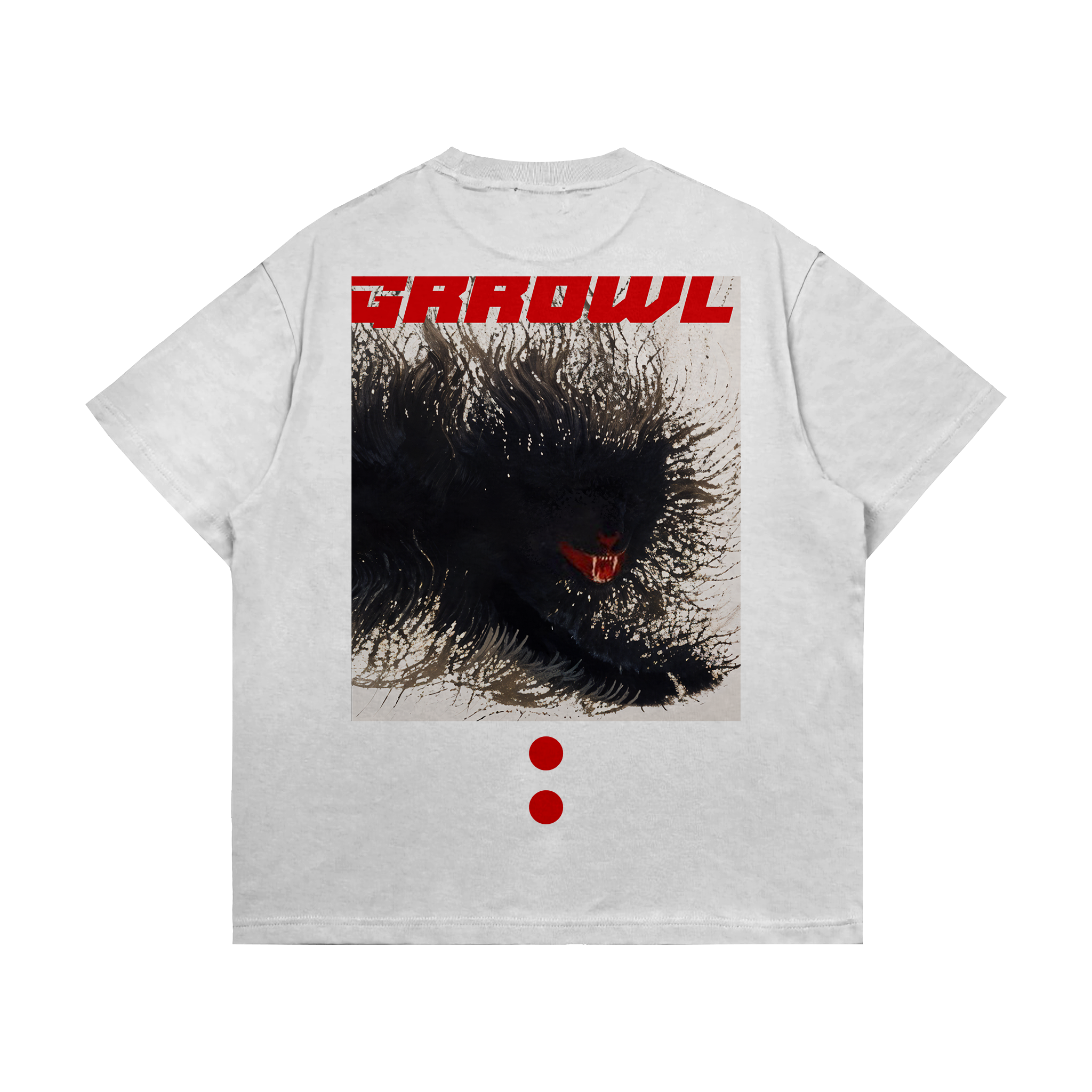 Boxy Oversized T-Shirt "GRROWL" White
