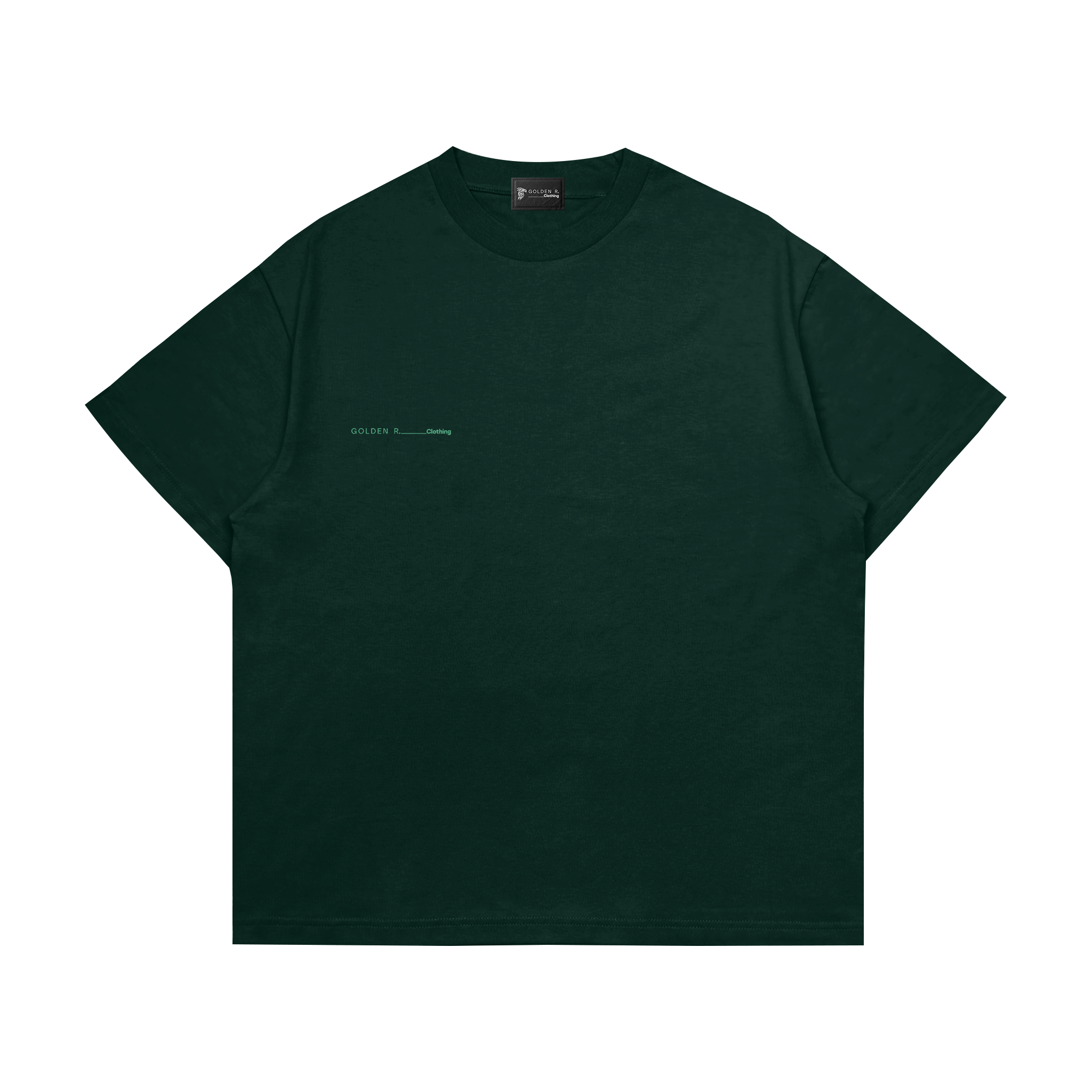 Boxy Oversized T-Shirt "Synthetic Mind" Pine Green