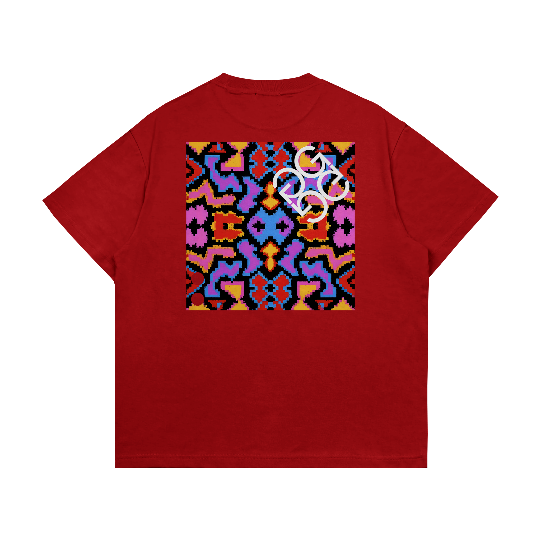 Boxy Oversized T-Shirt "Pixel Nomad" Red