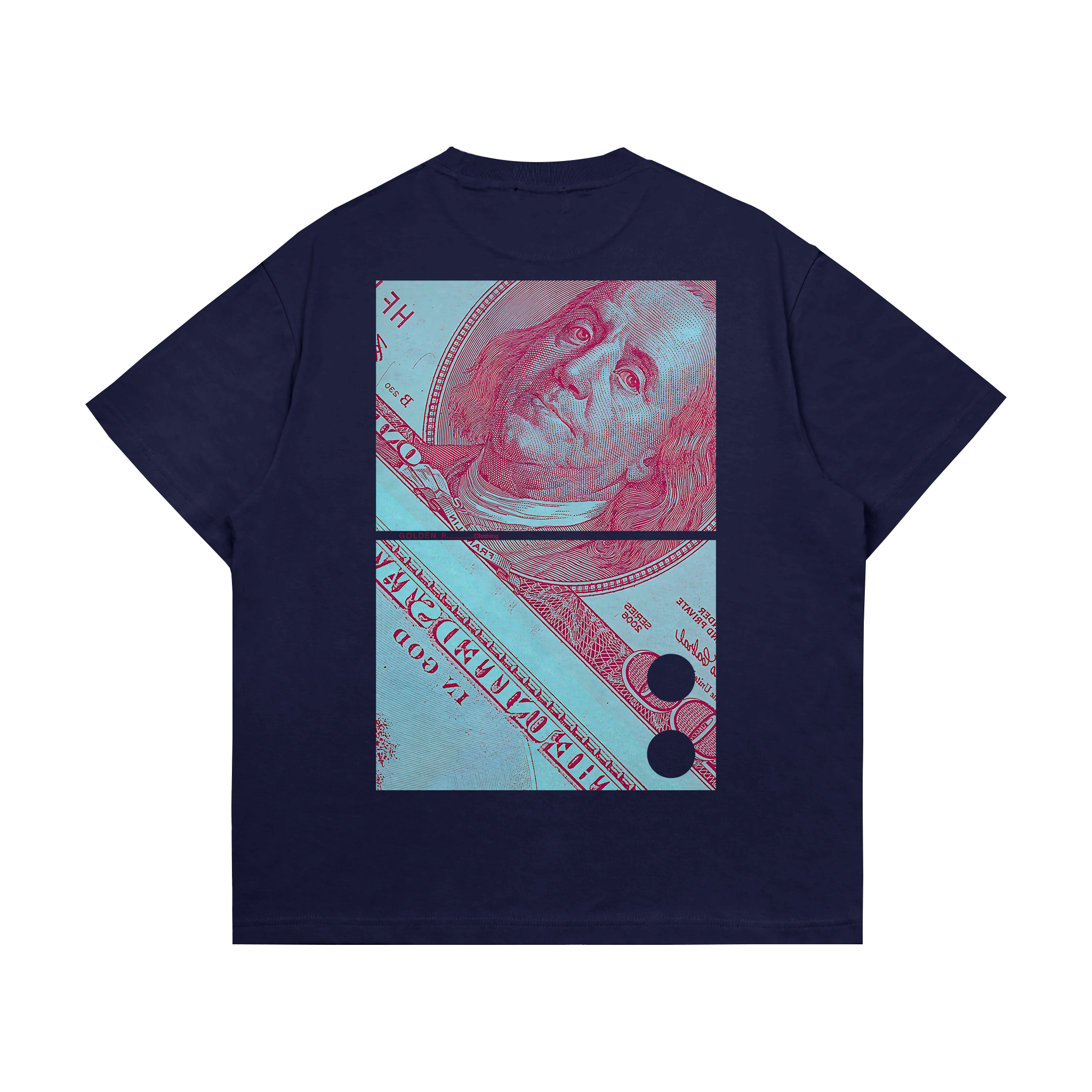 Boxy Oversized T-Shirt "Franklin's Dilemma" Midnight Blue