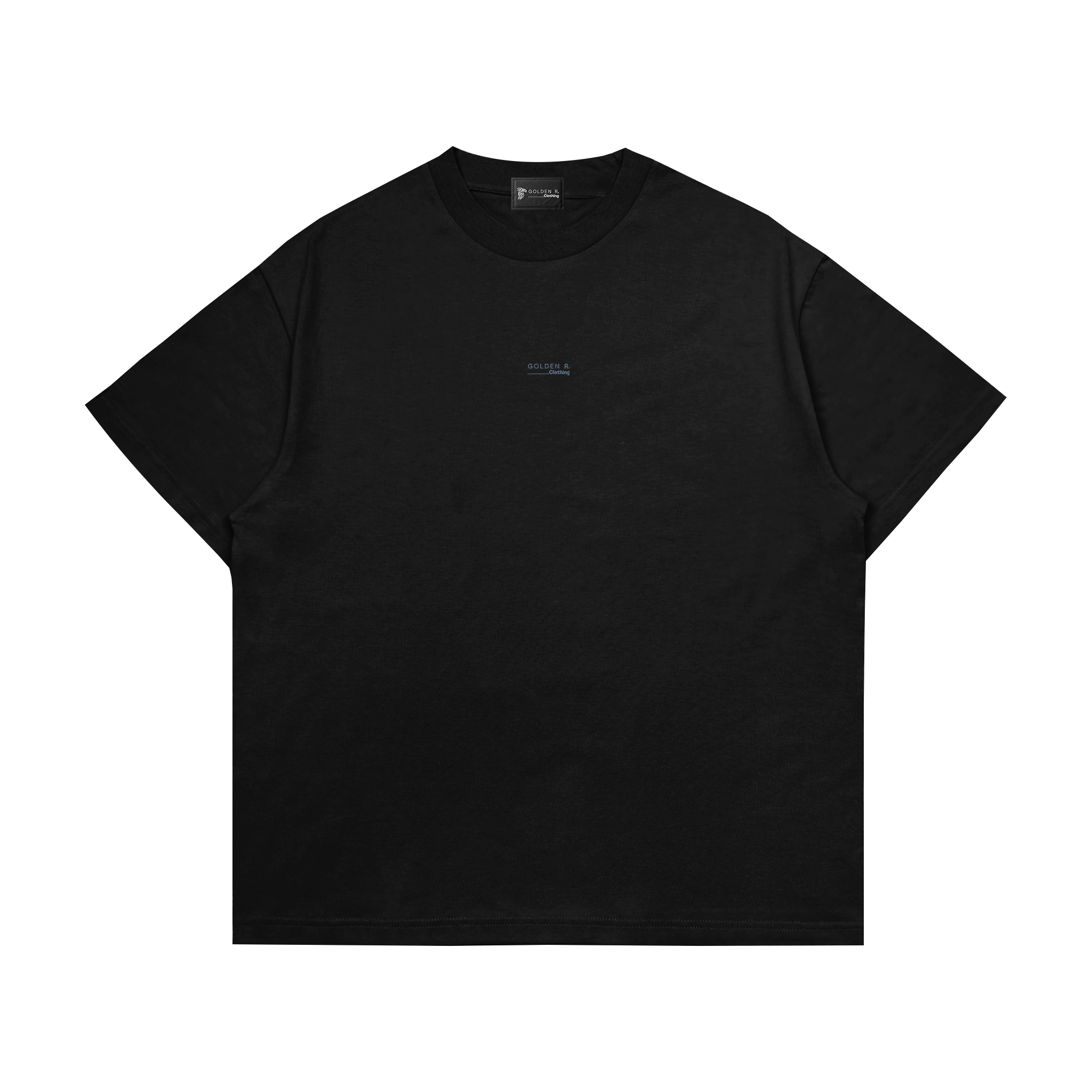 Boxy Oversized T-Shirt "Liquid Rose" Black