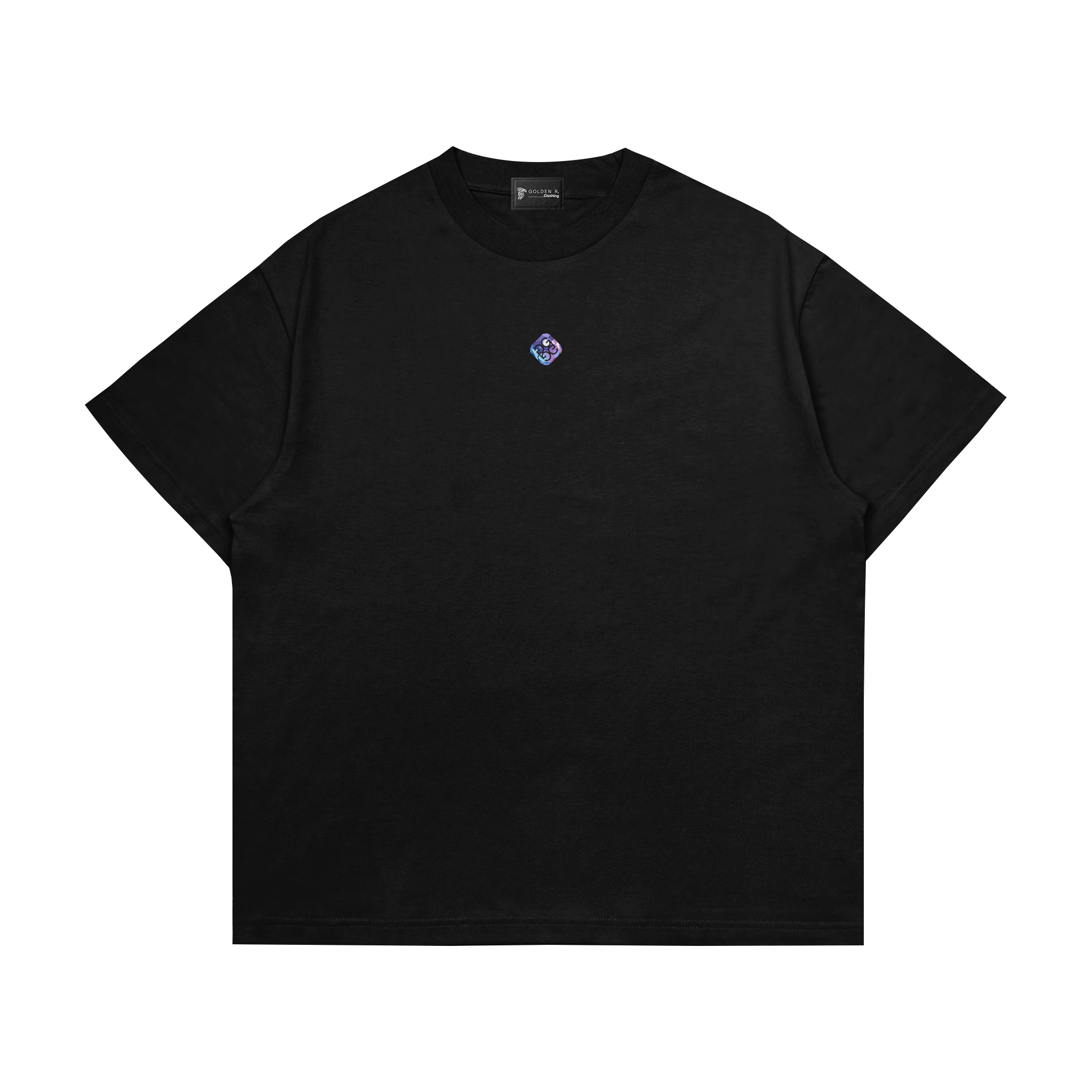 Boxy Oversized T-Shirt "Chrome Blossom" Black