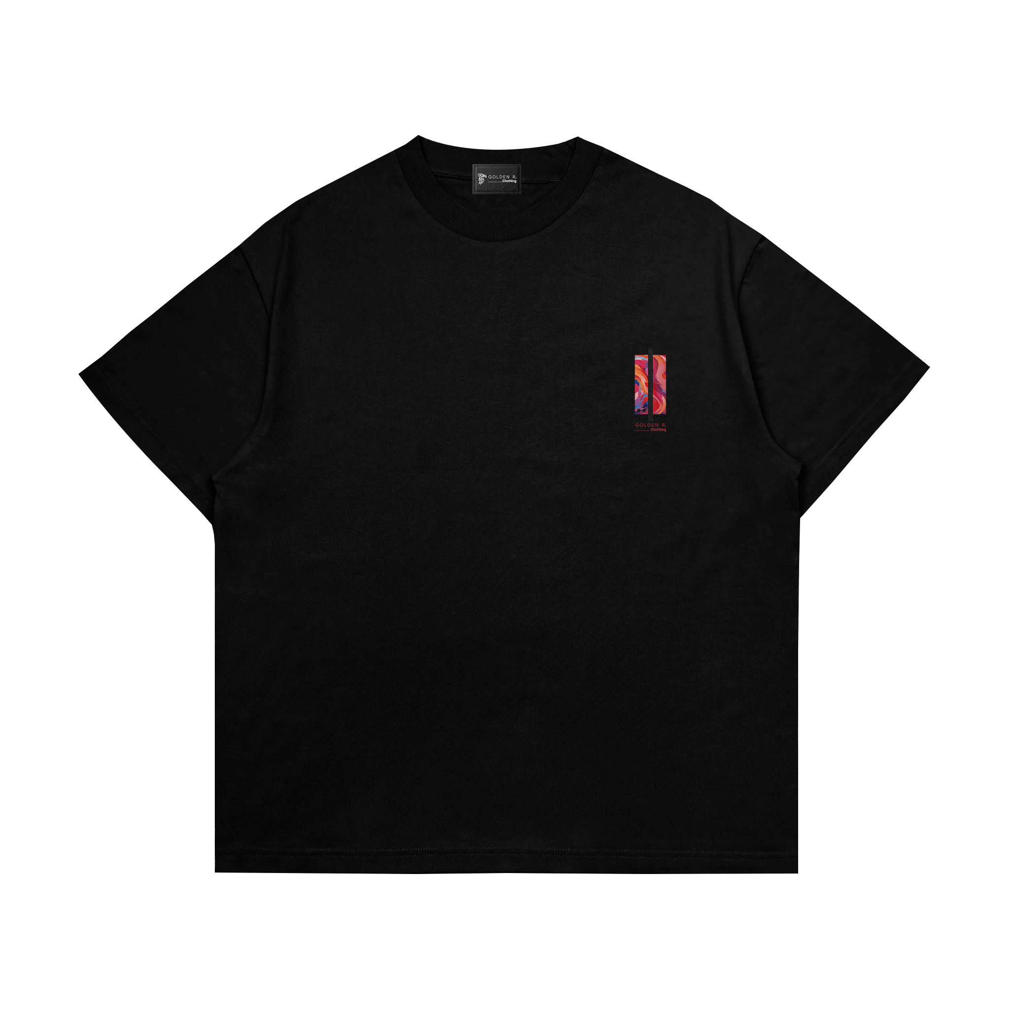 Boxy Oversized T-Shirt "Fractured Flow" Black