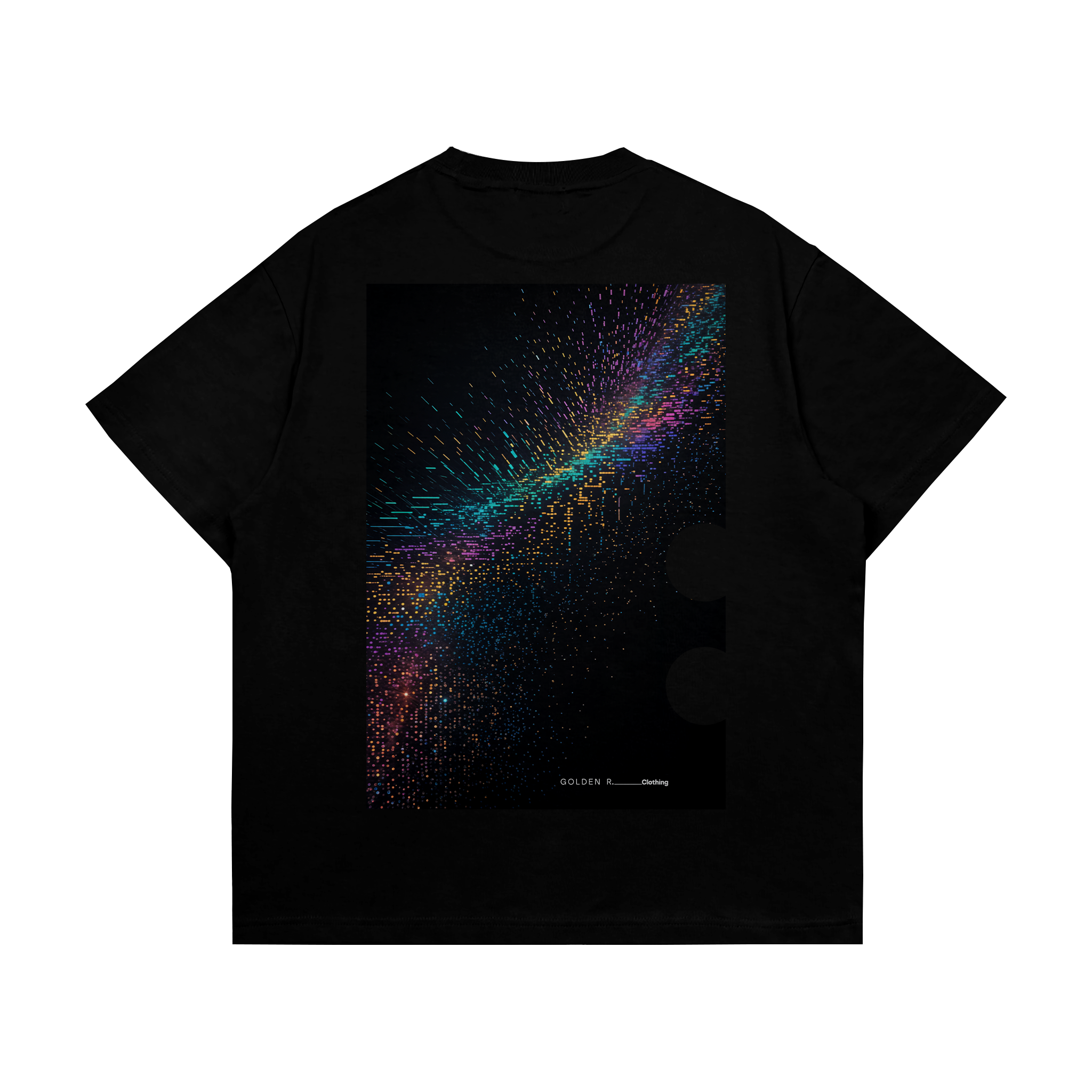 Boxy Oversized T-Shirt "Cosmic Code" Black